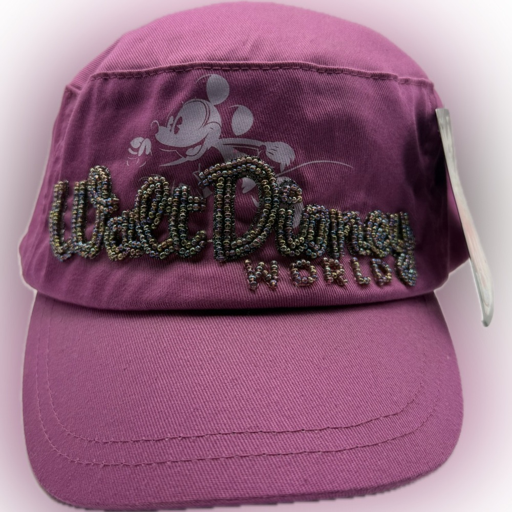 NEW Walt Disney World Beaded Pink Adult Cap Graphic Edge Collection